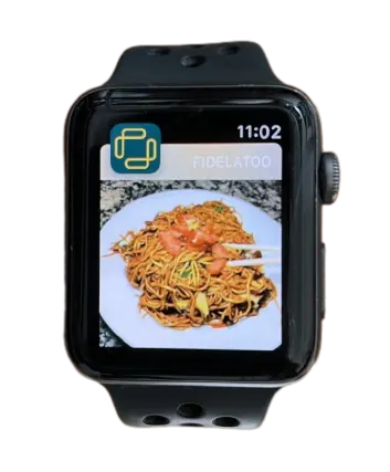 Exemple de notification push Fidelatoo reçue sur une montre connectée
