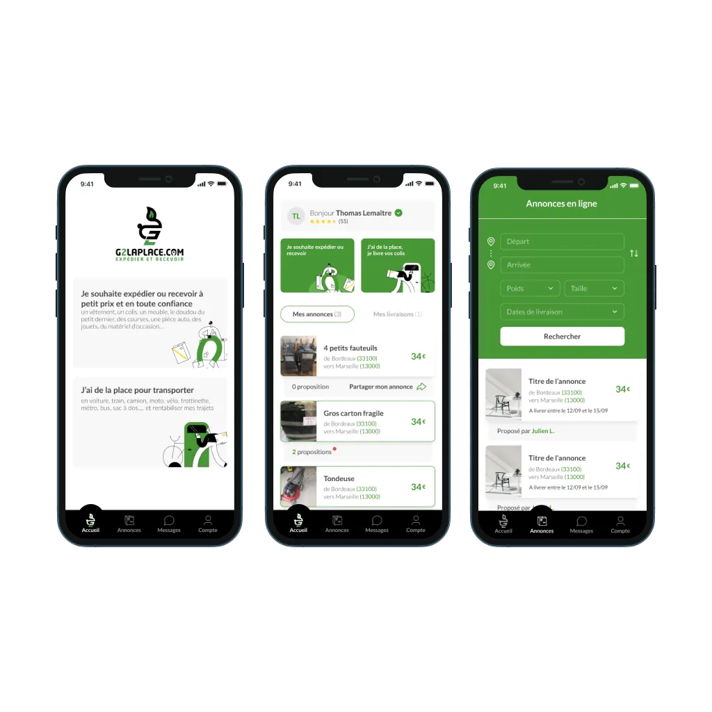 Application G2laplace de livraison collaborative