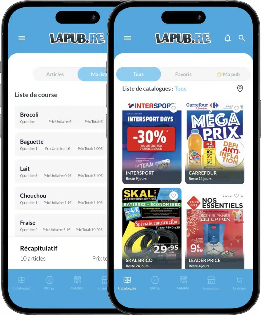 Application mobile LAPUB.RE de catalogues et promotions à La Réunion