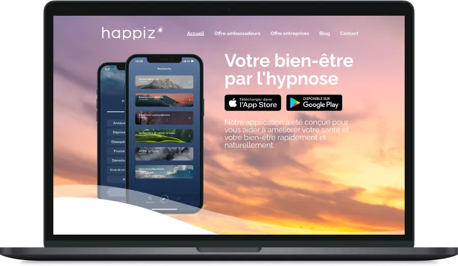 Application Happiz de séances d'hypnose sur mobile et ordinateur