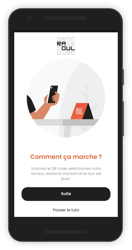 Application Raoul de pourboire dématérialisé pour les restaurants