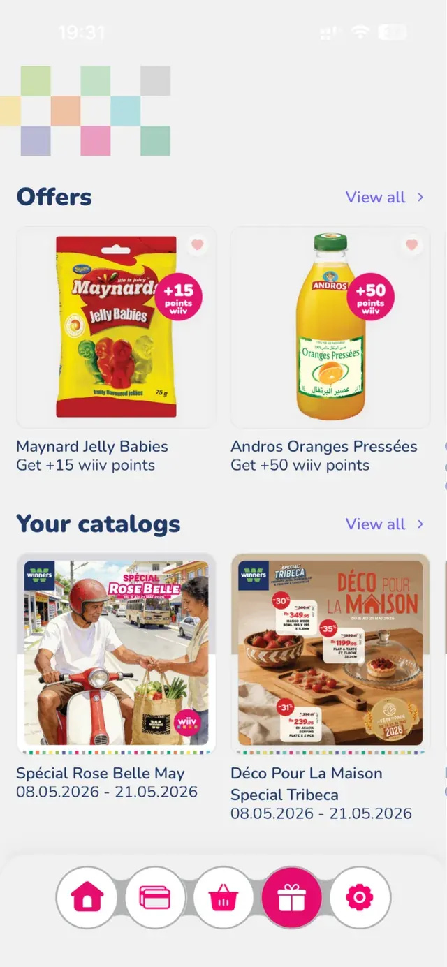 Application Wiiv : offres produits qui rapportent des points de fidélité et catalogues promotionnels en cours