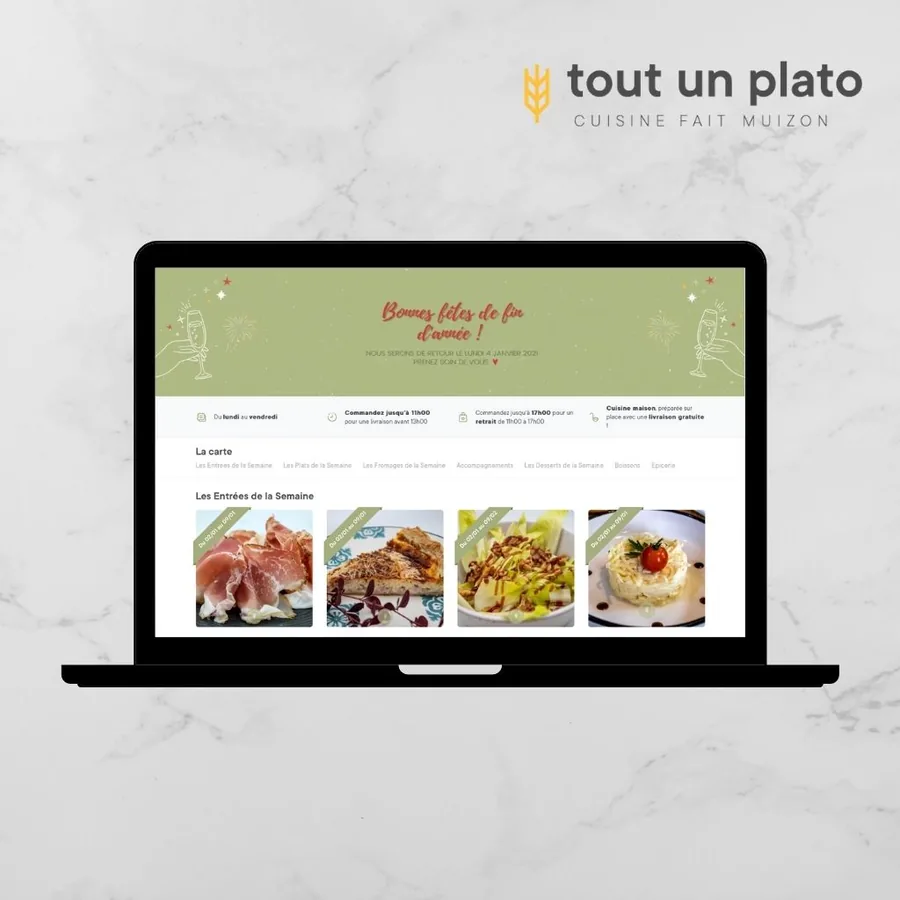 Site e-commerce Tout Un Plato sur ordinateur portable